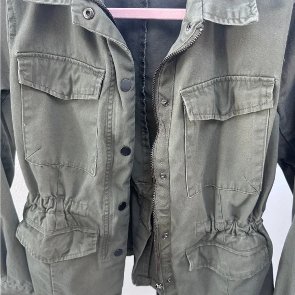 ANA Olive Green Utility Jacket with Drawstring Waist. Size S - Picture 3 of 6
